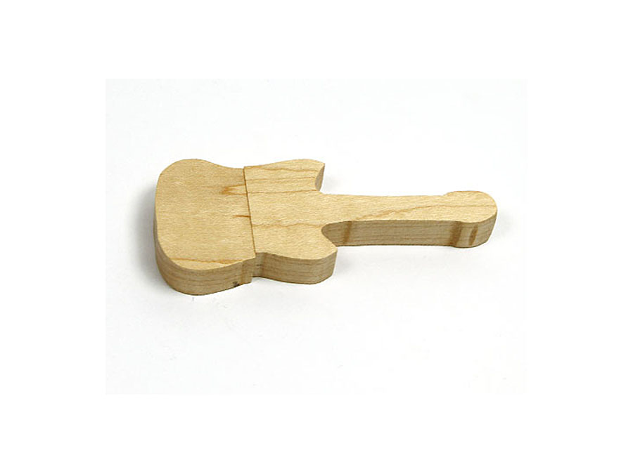 Gitarre USB-Stick aus Holz mit Logodruck