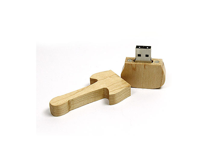 Gitarre USB-Stick aus Holz mit Logodruck